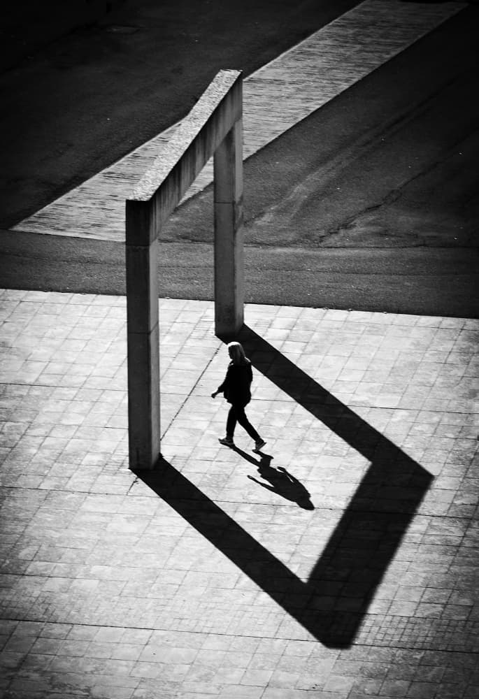 Urban Shadow Geometry by Adolfo Urrutia — canvas wall art