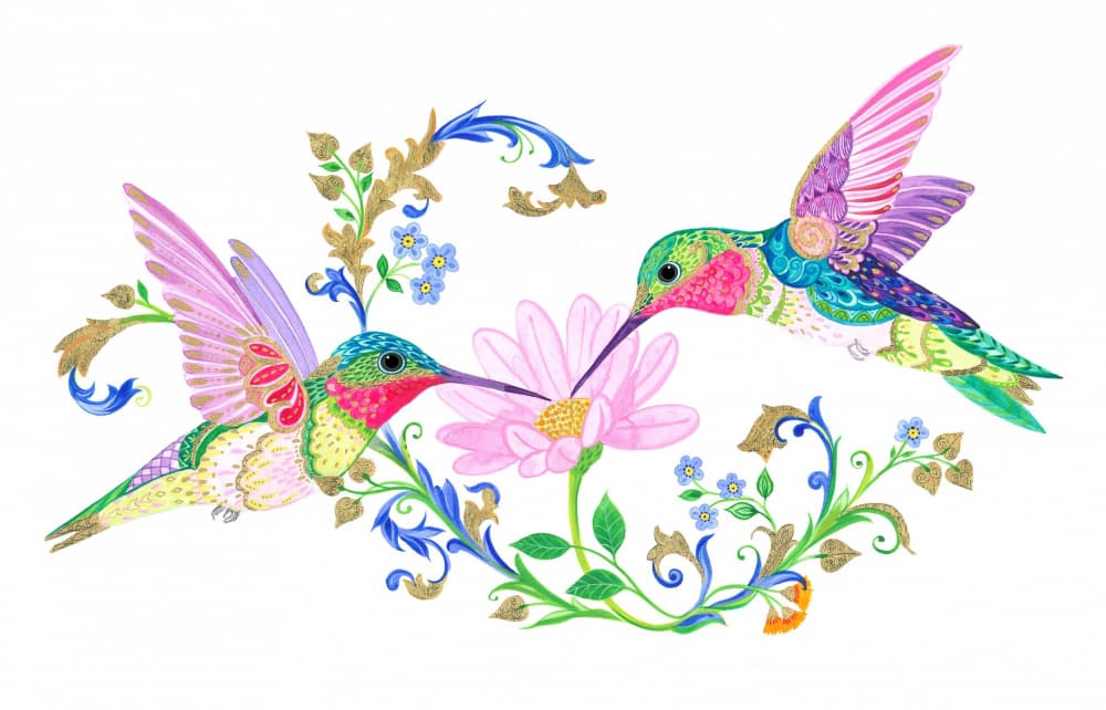 Two Humming Birds by Isabelle Brent — canvas wall art