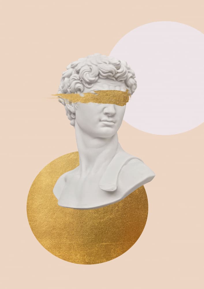 Abstract David Gold Bust by Talitha McQueen — canvas wall art