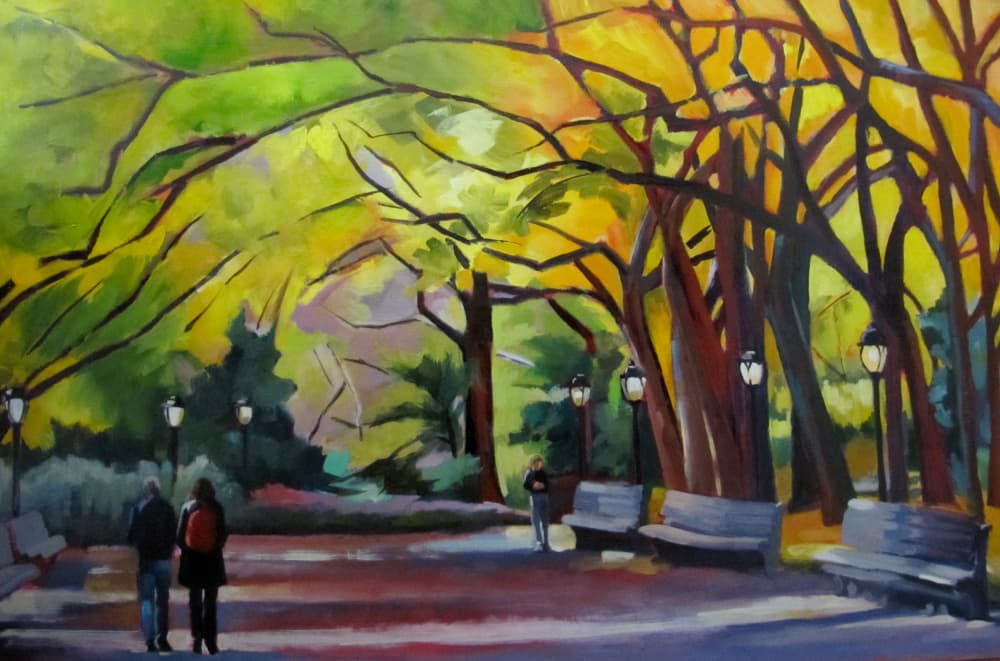 Vibrant Autumn Park by Maxine Shore — canvas wall art