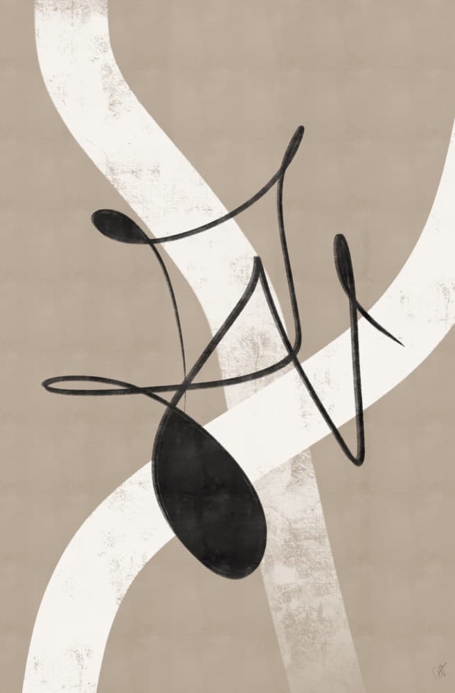 Modern Abstract Curves by Anne-Marie Volfova — canvas wall art