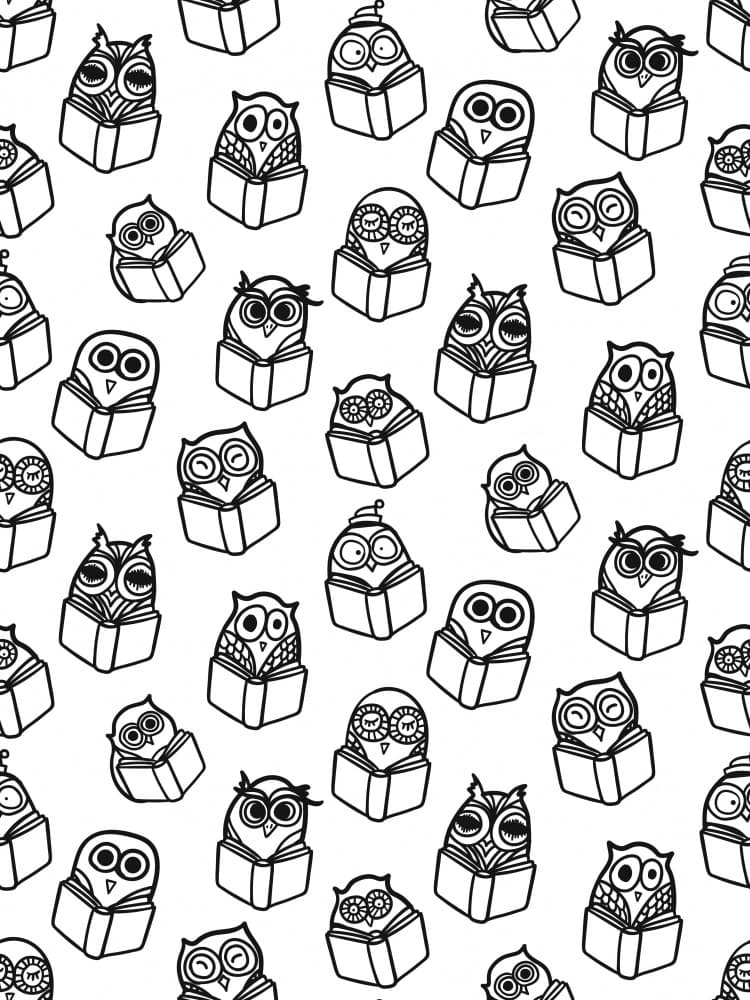 Black and White Owls Pattern by Marika Barsrsind β canvas wall art