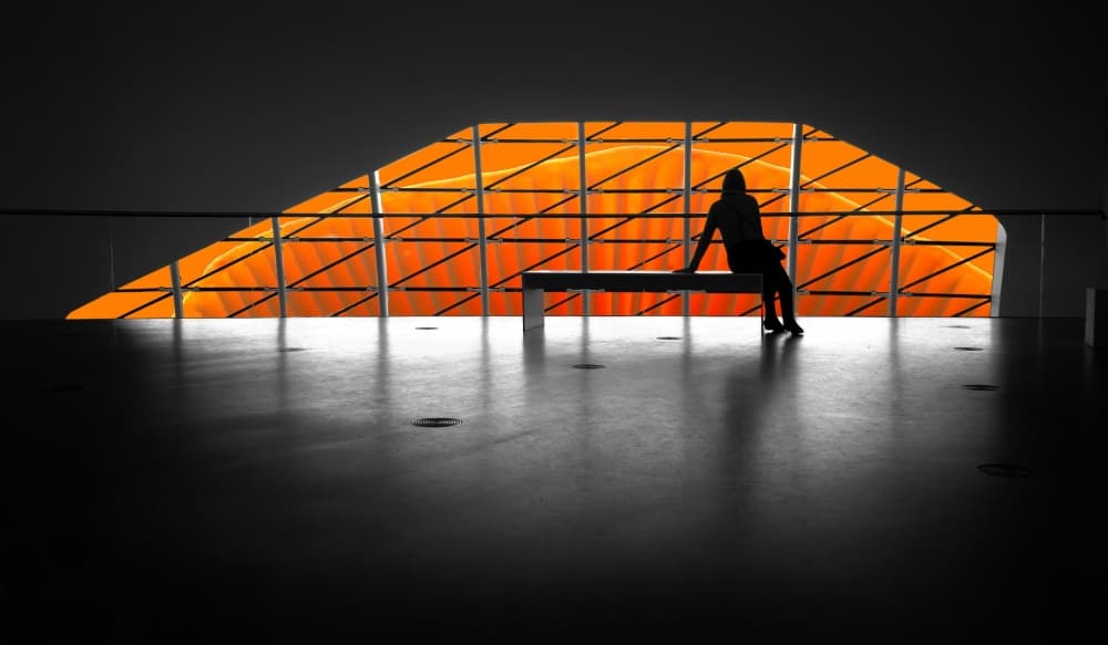 Orange Window Silhouette by Huib Limberg — canvas wall art