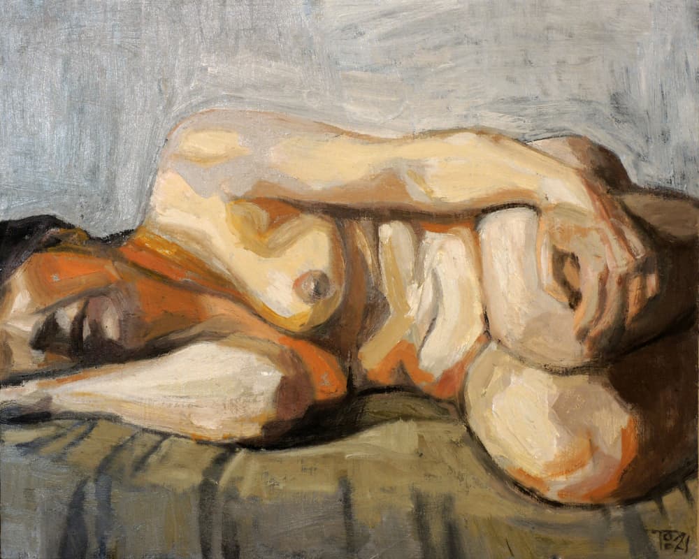 Sensual Reclining Nude by Tore Bahnson — canvas wall art
