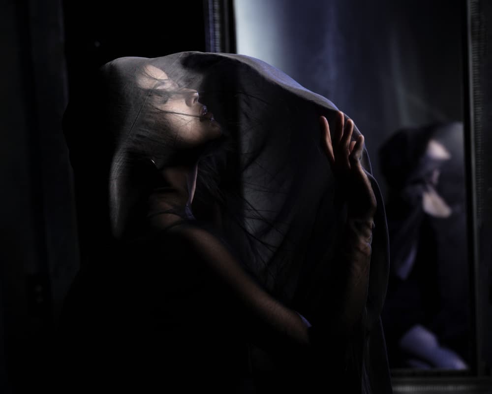 Mysterious Veiled Woman by Masayuki Kato — canvas wall art