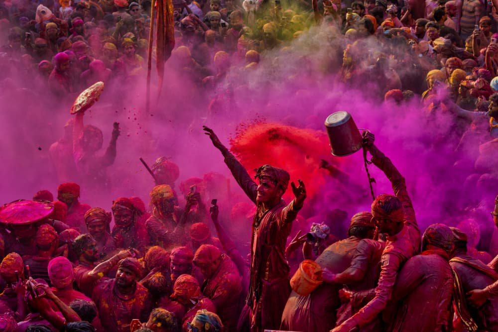 Vibrant Holi Celebration by Azim Khan Ronnie — canvas wall art