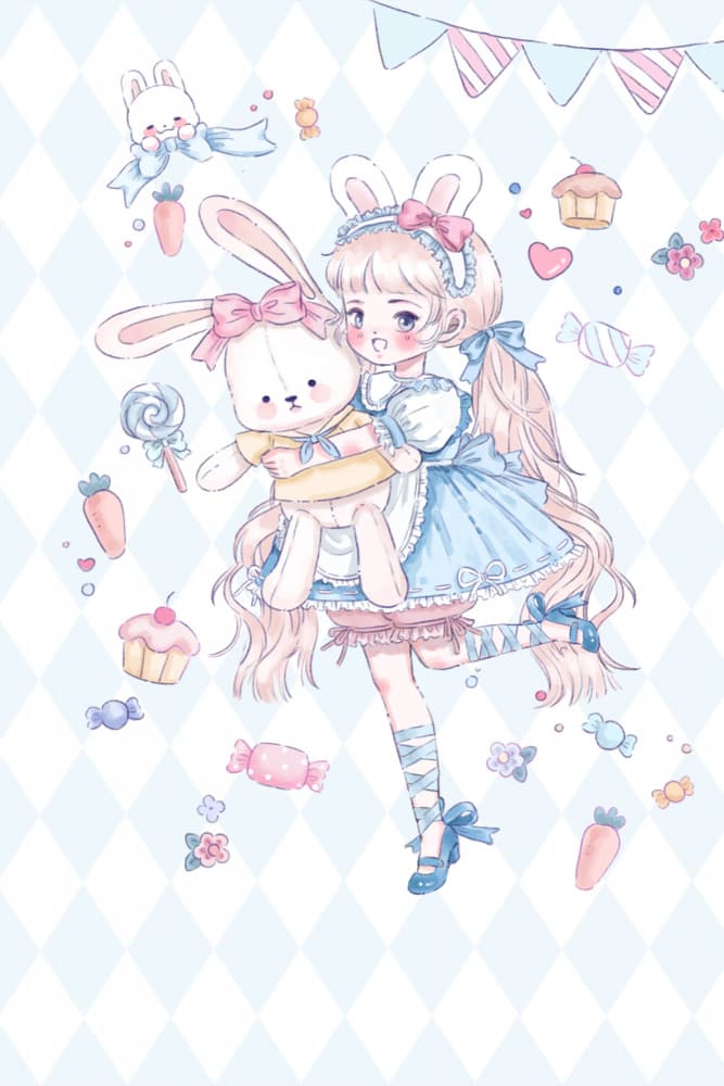 Sweet Bunny Girl by Xuan Thai — canvas wall art