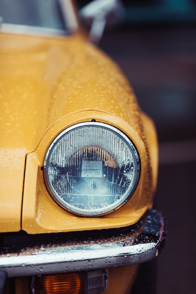 Rainy Yellow Classic Car by Javier Pardina — canvas wall art