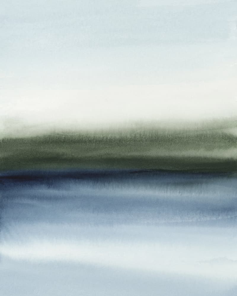 Misty Blue Green Horizon by Rachel Elise — canvas wall art