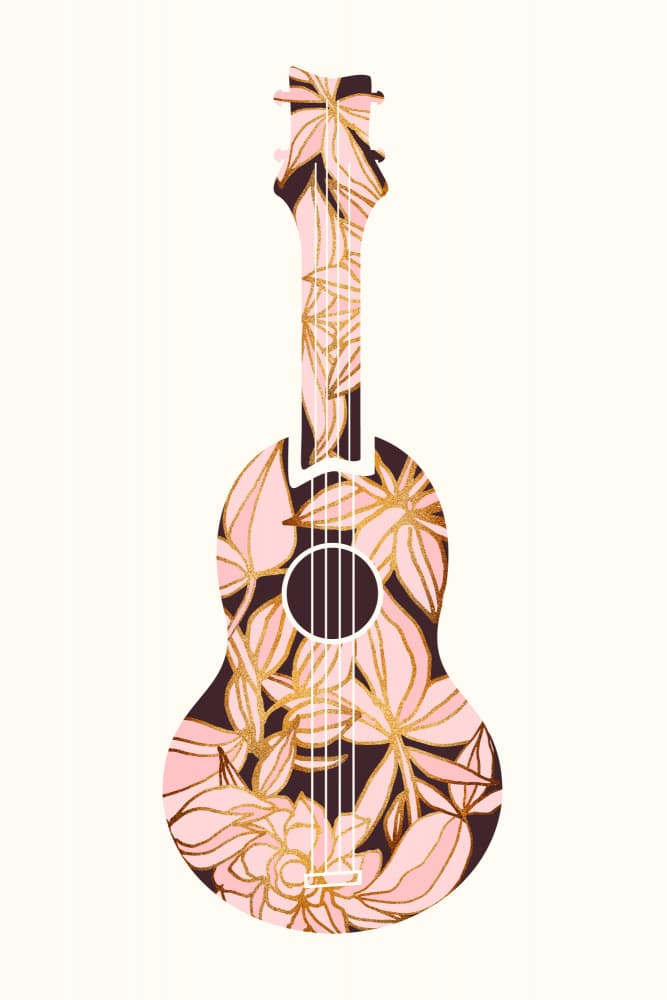 Floral Ukulele by Kristian Gallagher — canvas wall art
