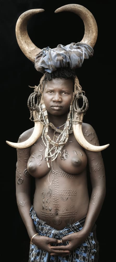 Adorned Tribal Woman by Tori E Bohn — canvas wall art
