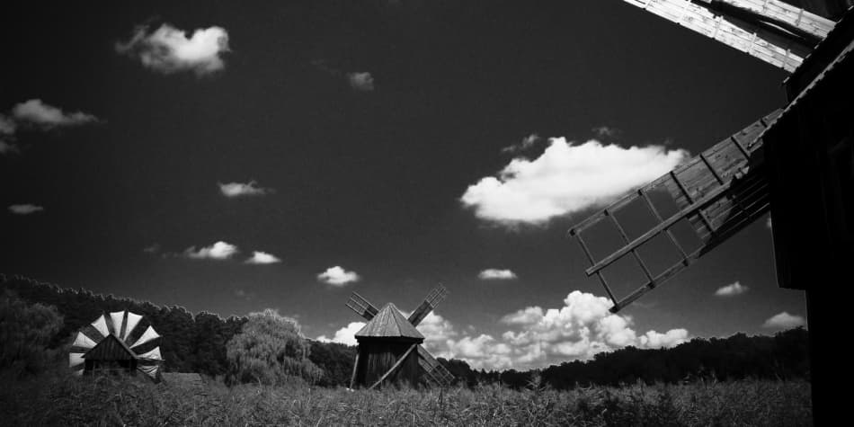 Classic Country Windmills by Codrin Lupei — canvas wall art