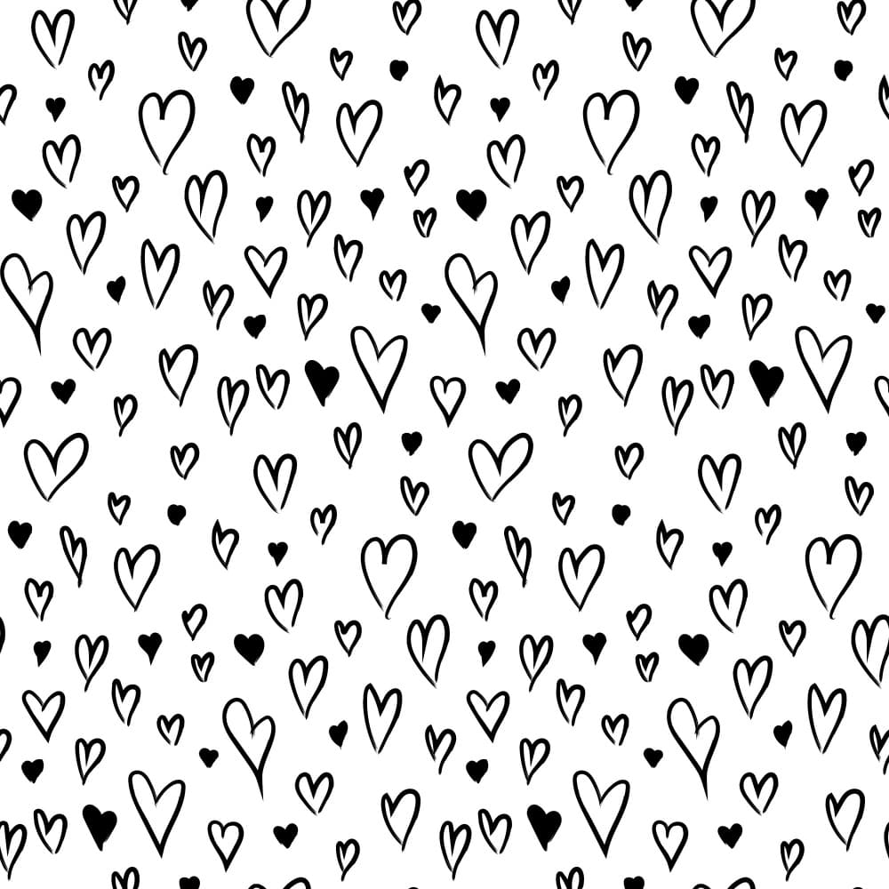 Doodle Hearts Pattern by Marika Barsrsind β canvas wall art
