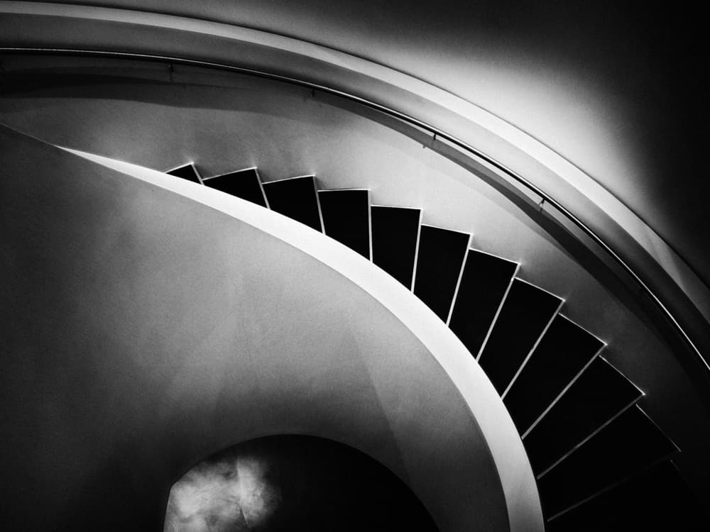 Abstract Curved Staircase by Holger Droste — canvas wall art