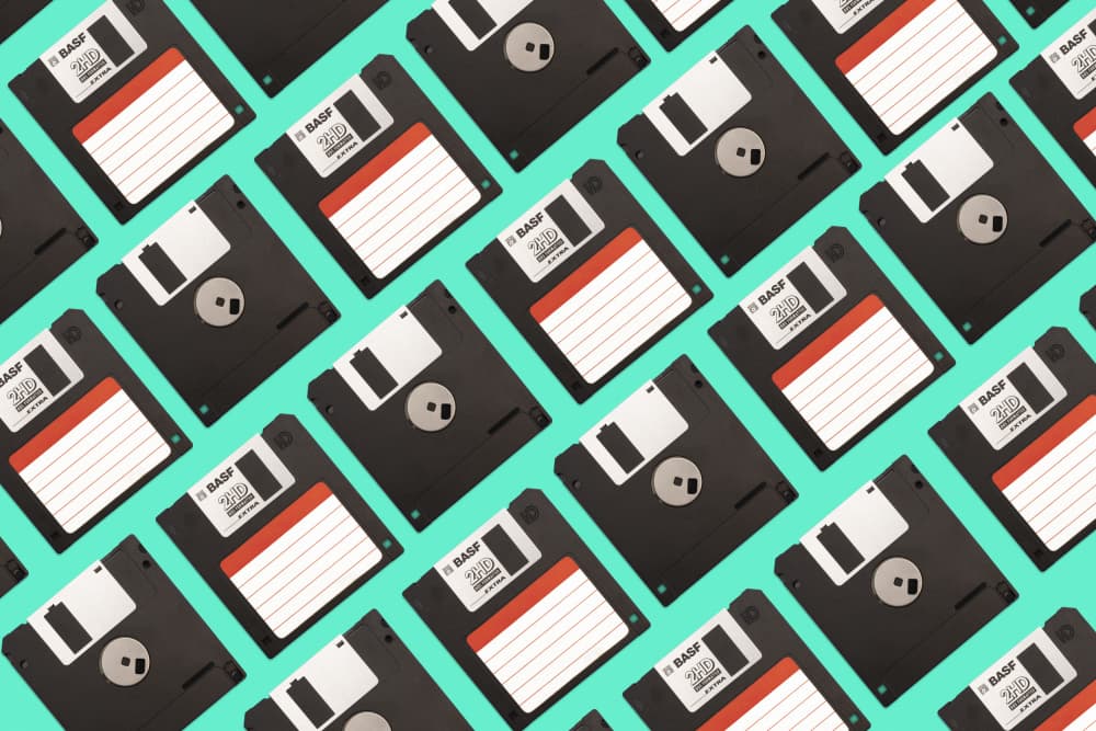 Retro Tech Pattern by Julia Ramiro — canvas wall art