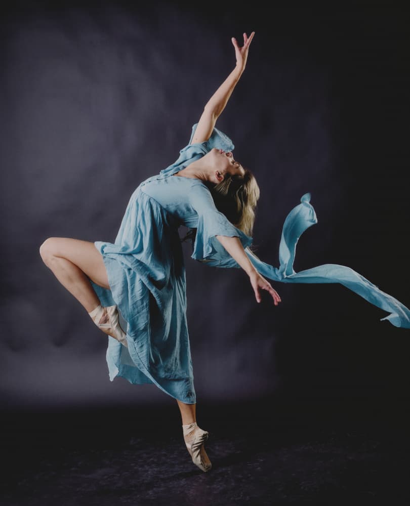 Ethereal Blue Dancer by Offer Ellbogen — canvas wall art