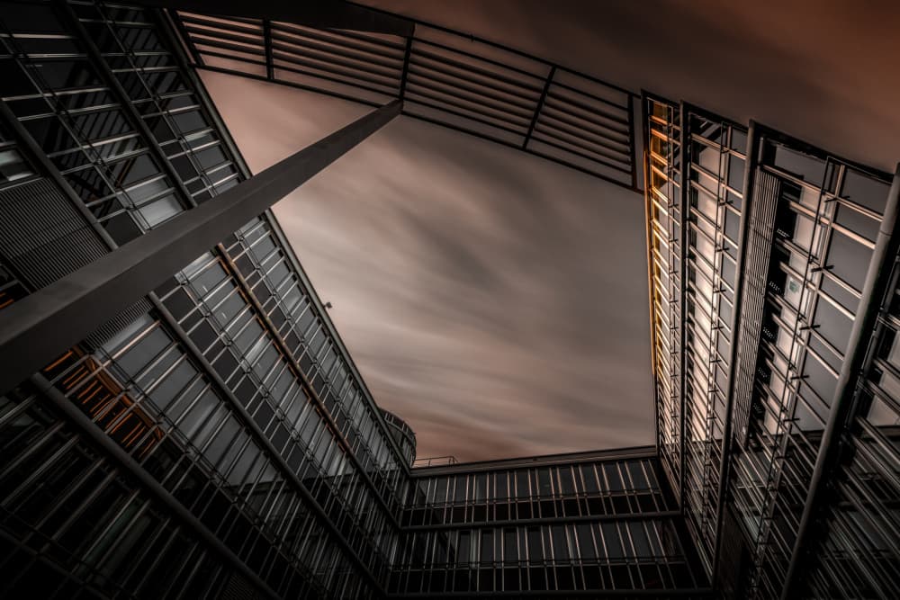 Dramatic Architectural Ascent by Jürgen Muß — canvas wall art