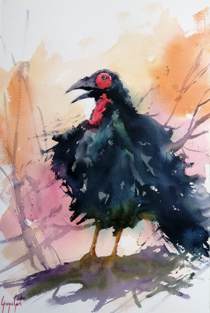 Calling Black Bird by Giorgio Gosti — canvas wall art