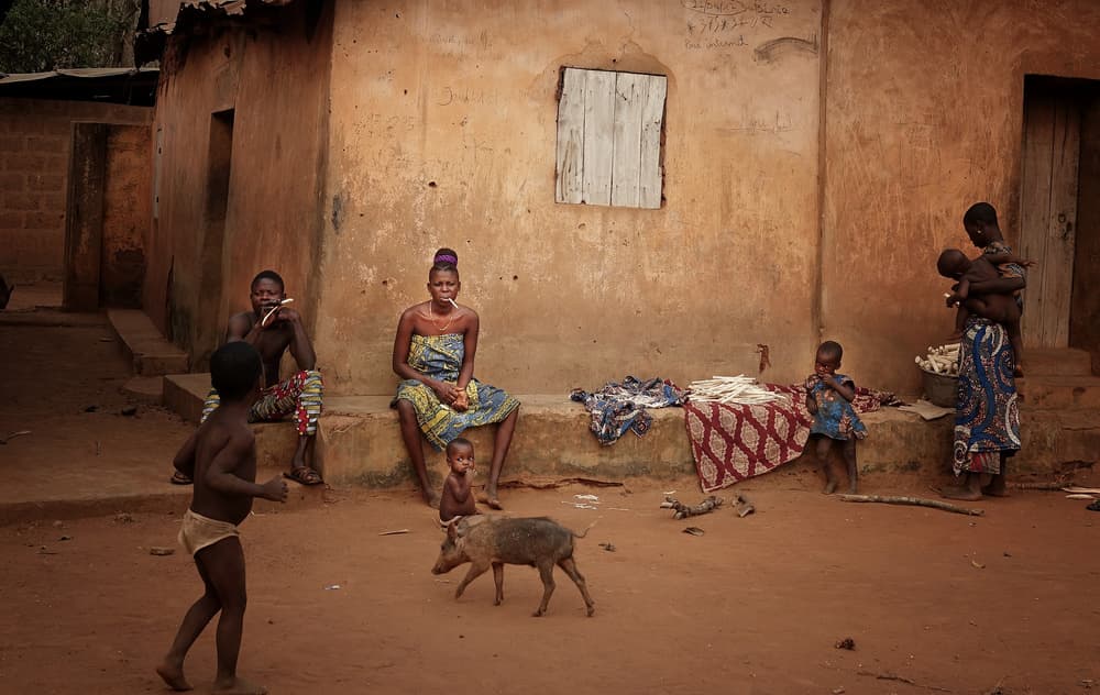 African Village Life by Elena Molina — canvas wall art