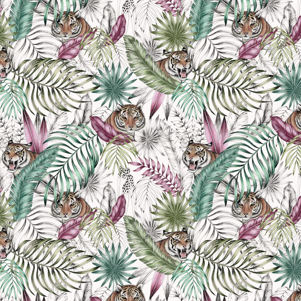 Wild Tropical Tigers by Julie Lesouef — canvas wall art