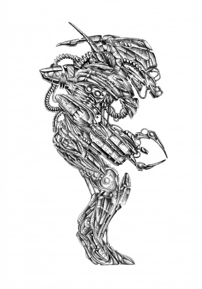Intricate Cybernetic Creature by Kulik — canvas wall art