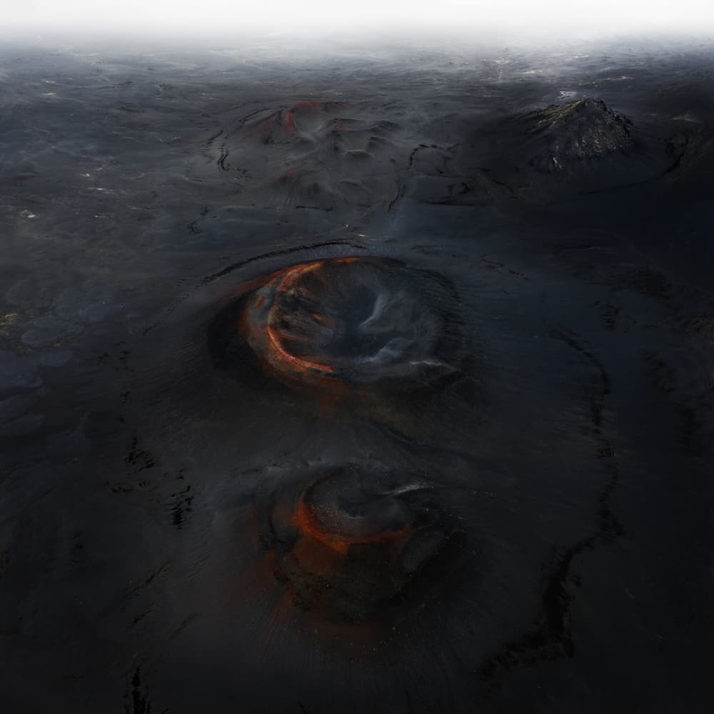Fiery Volcanic Craters by Witold Ziomek — canvas wall art