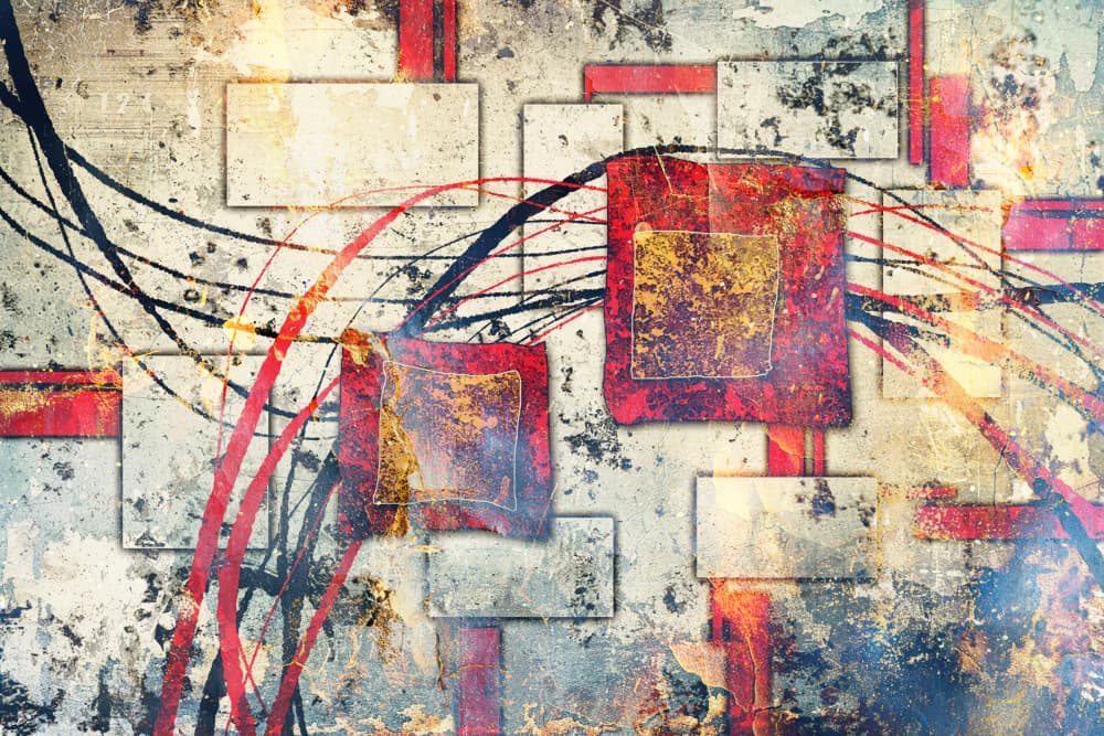 Urban Abstract Red Geometry by Rafal Kulik — canvas wall art