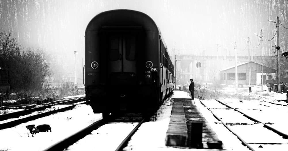 Solitary Winter Train by Julien Oncete — canvas wall art