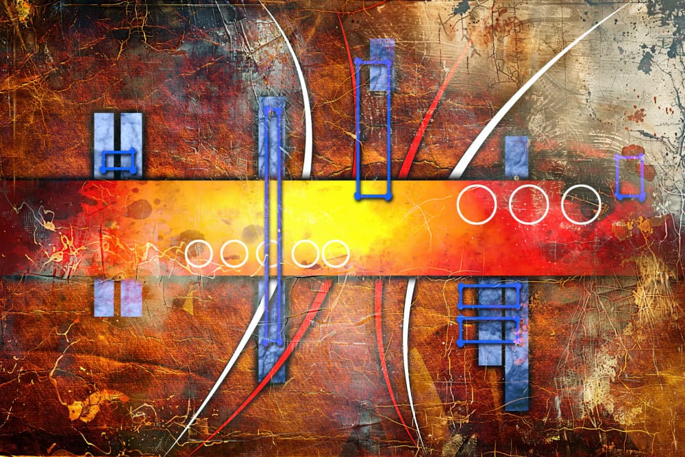 Vibrant Abstract Geometry by Rafal Kulik — canvas wall art
