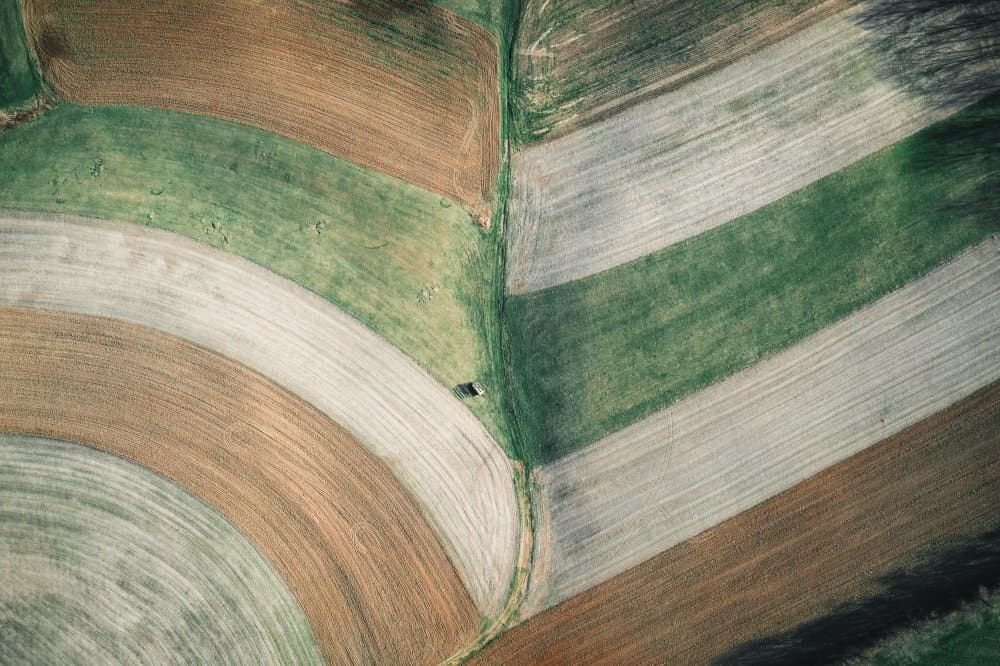 Field Patterns Aerial by Herbert Rong — canvas wall art