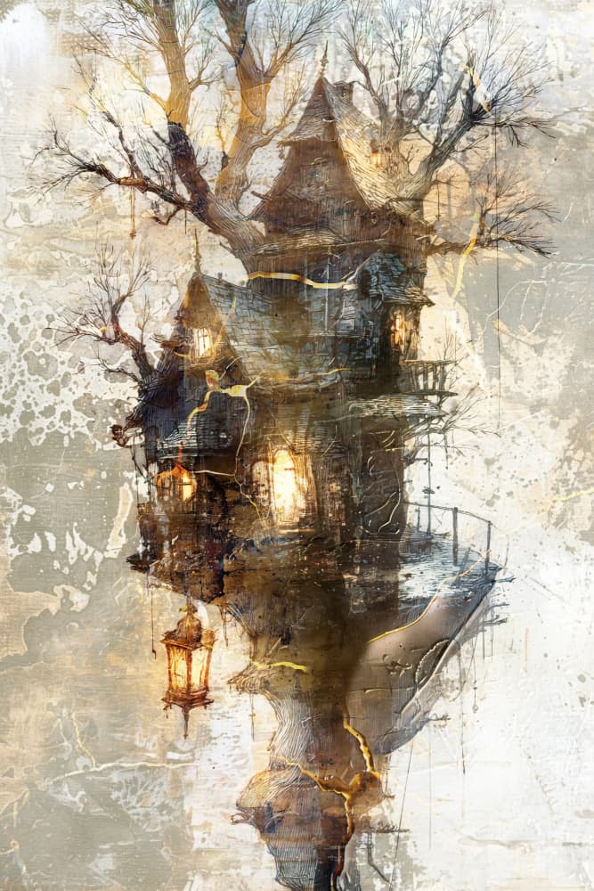 Enchanted Treehouse Glow by Rafal Kulik — canvas wall art