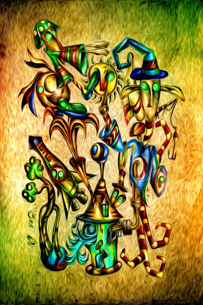 Whimsical Abstract Characters by Rafal Kulik — canvas wall art