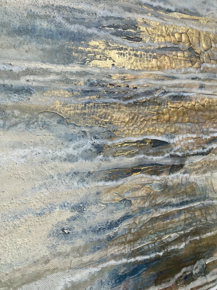 Shimmering Gold Layers by Gabriela Aleksandra Szuba — canvas wall art