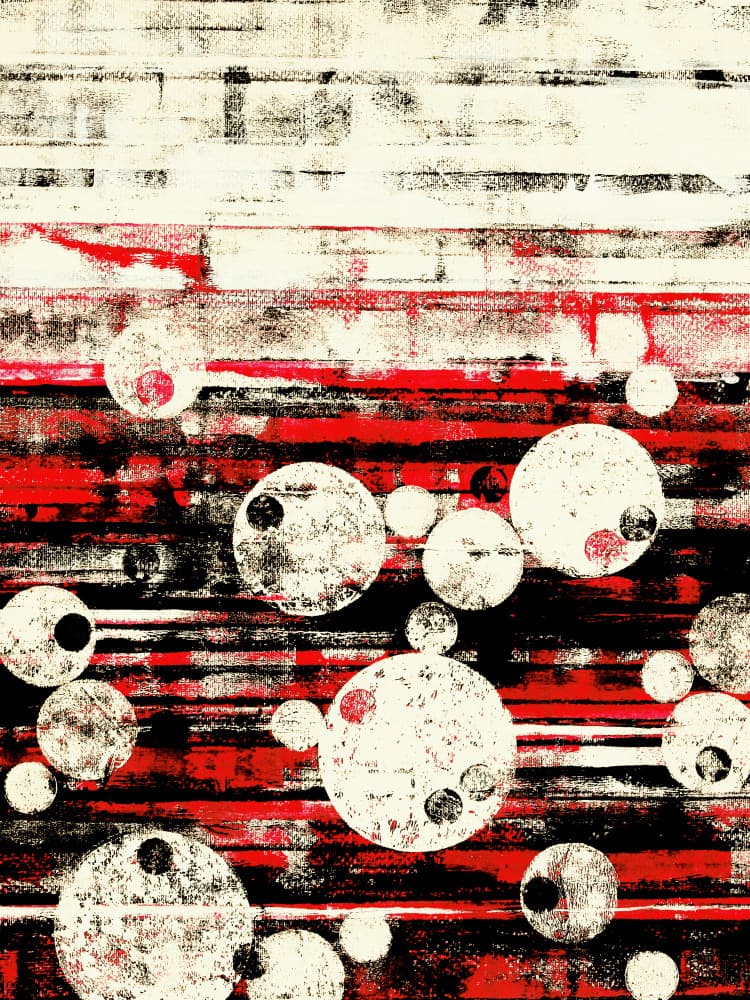 Abstract Red Black Circles by Petr Strnad — canvas wall art