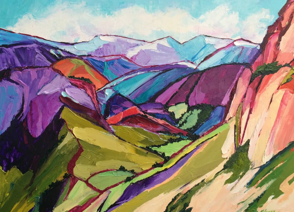 Vibrant Mountain Landscape by Maxine Shore — canvas wall art