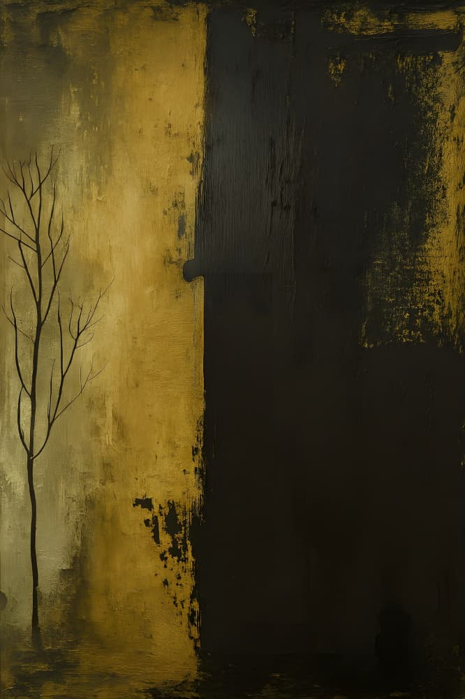 Abstract Golden Tree by HUGO — canvas wall art