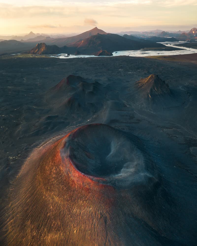 Fiery Volcanic Landscape by Daniel Gastager — canvas wall art