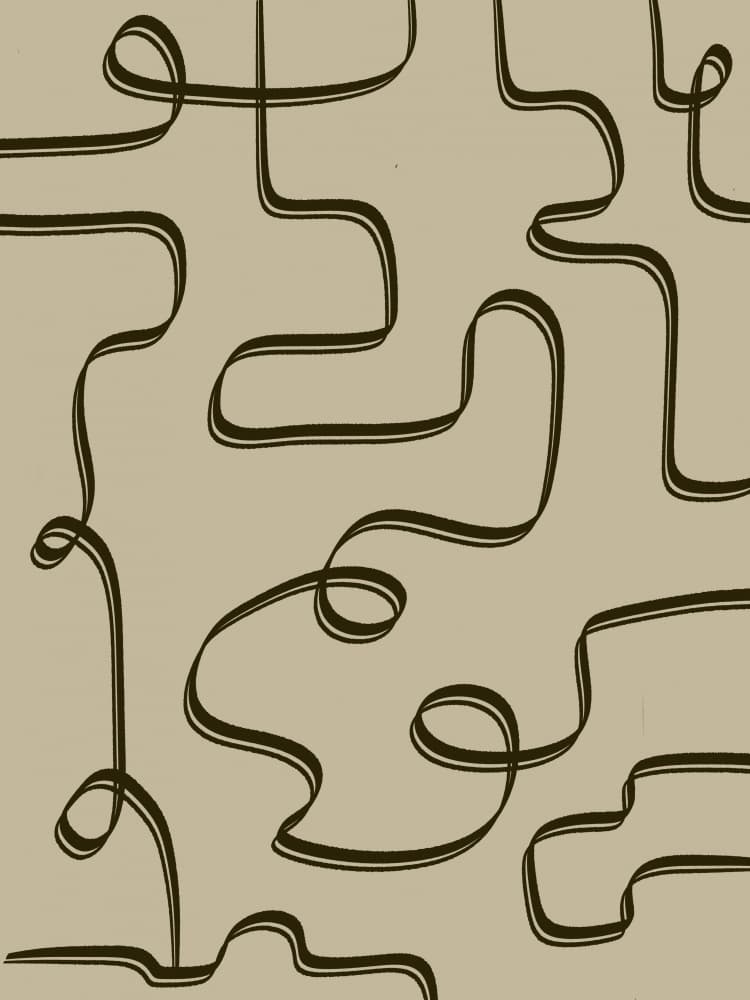 Winding Ribbon Pattern by Yuli Saputra — canvas wall art