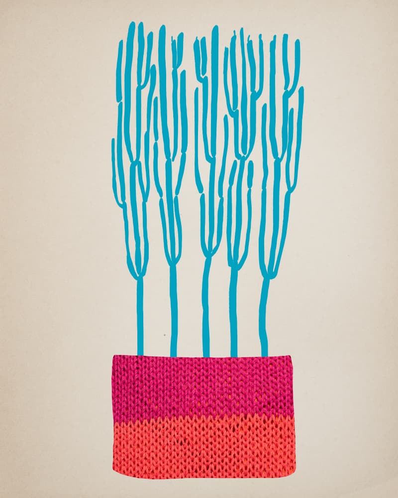 Knitted Plant Pot by Diana Jahns — canvas wall art