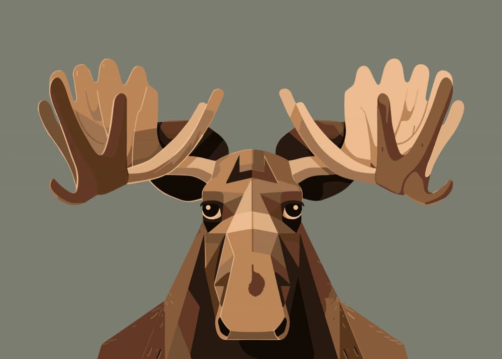 Majestic Geometric Moose by Andreas Magnusson — canvas wall art