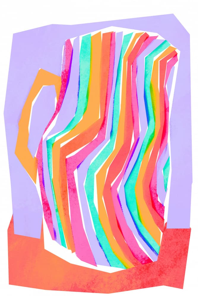 Vibrant Striped Pitcher by Treechild — canvas wall art