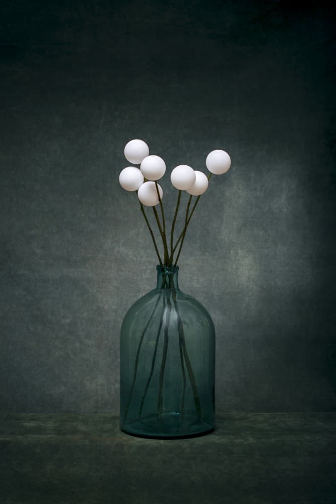Serene Green Bottle Still Life by Brig Barkow — canvas wall art