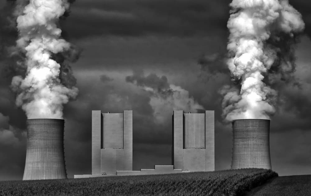 Smoking Cooling Towers by Hans-Wolfgang Hawerkamp — canvas wall art