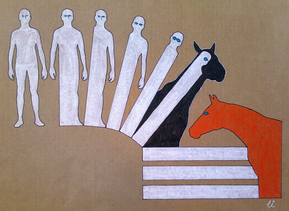 Human Horse Transformation by Li Gessbo — canvas wall art