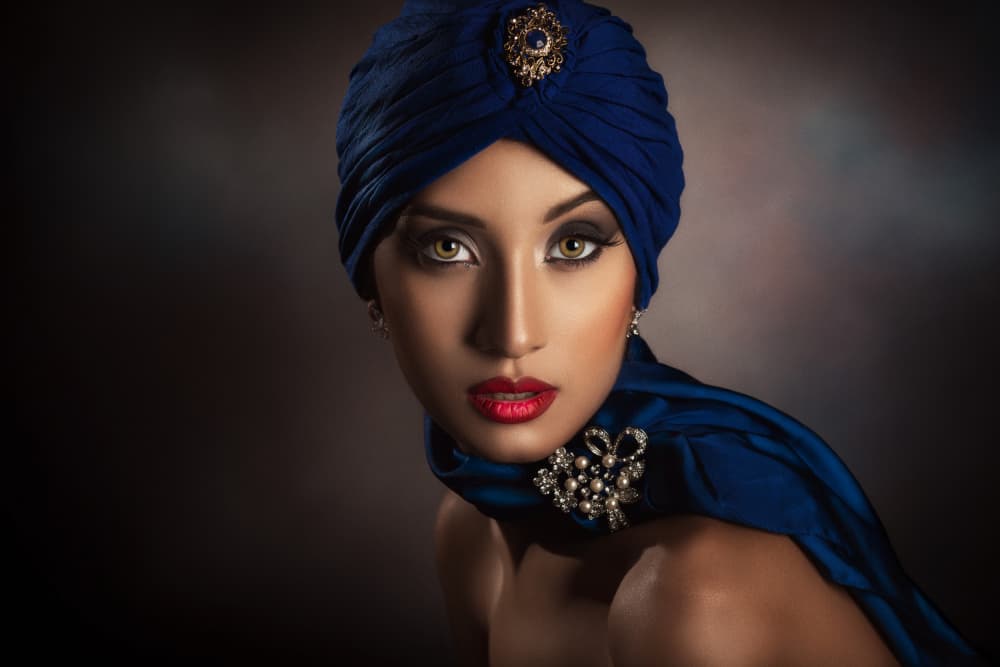 Regal Blue Turban by Peppe Tambè — canvas wall art