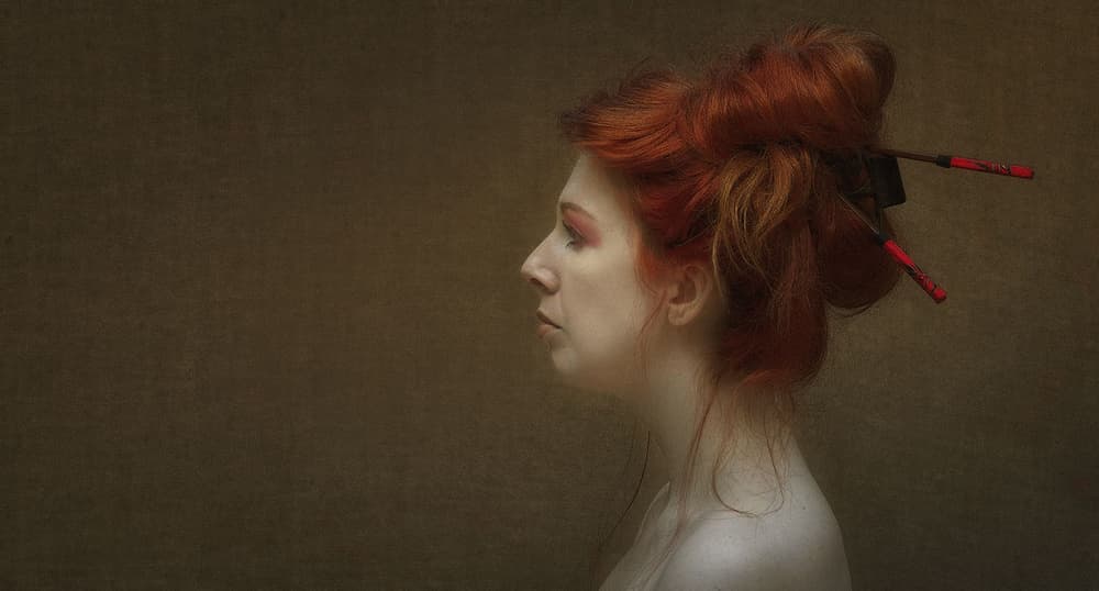 Elegant Redhead Updo by kenp — canvas wall art