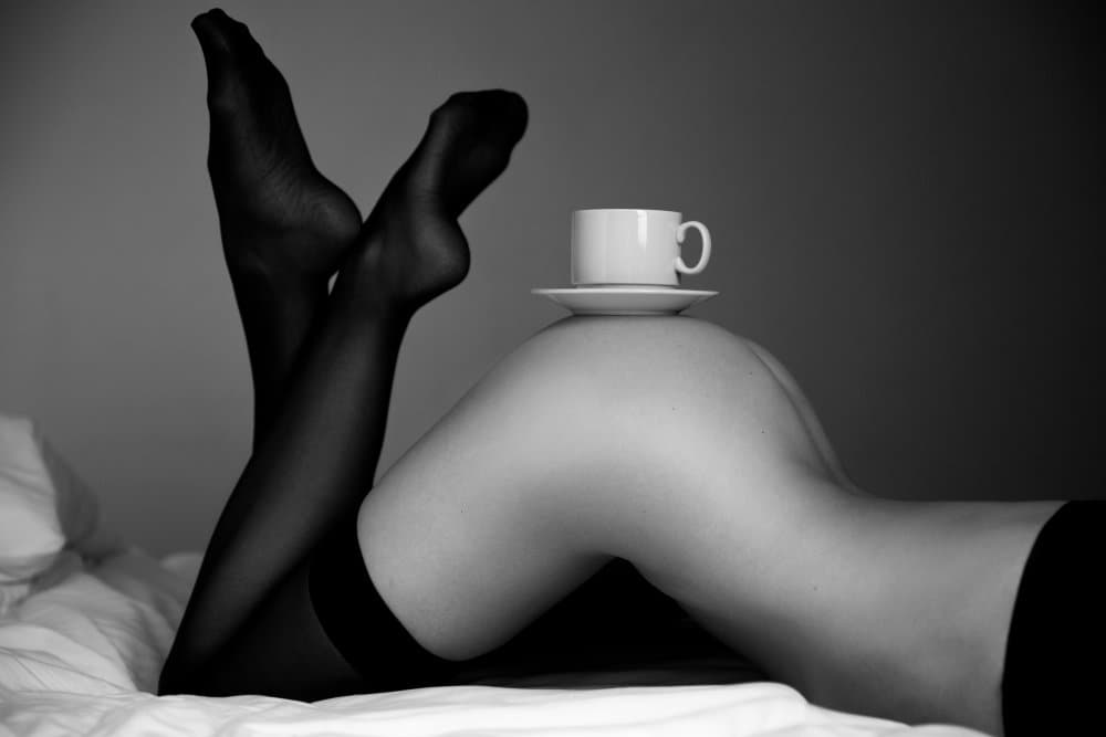 Elegant Coffee Legs by Leonid Markachev — canvas wall art