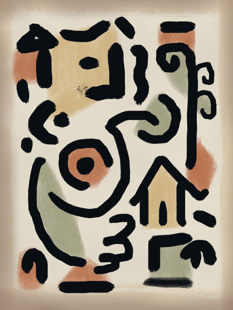 Abstract Organic House Shapes by Little Dean — canvas wall art