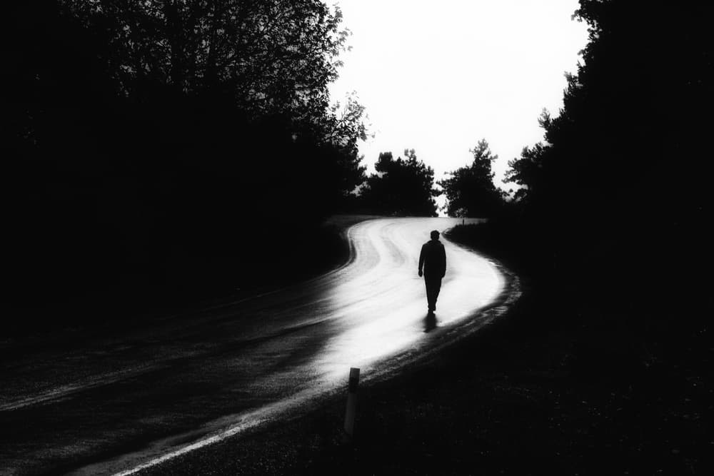 Man On Winding Road by Ali Ayer — canvas wall art