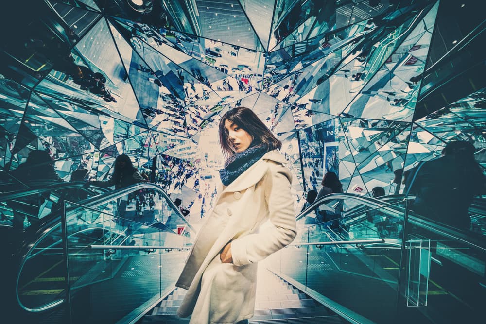 Stylish Woman Urban Reflections by Daisuke Kiyota — canvas wall art